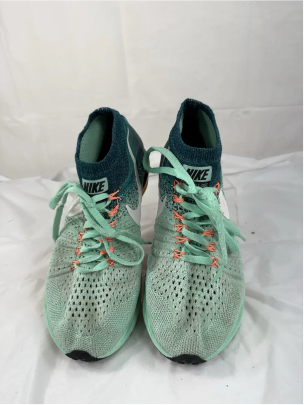 Nike LunarEpic Flyknit H2O Repel Shield Green Running Shoes 849665-300 Women 7
